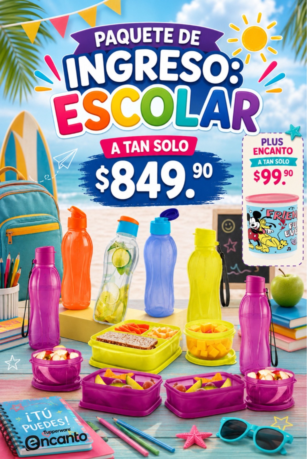 Ejemplo ilustrativo de paquete de ingreso Tupperware