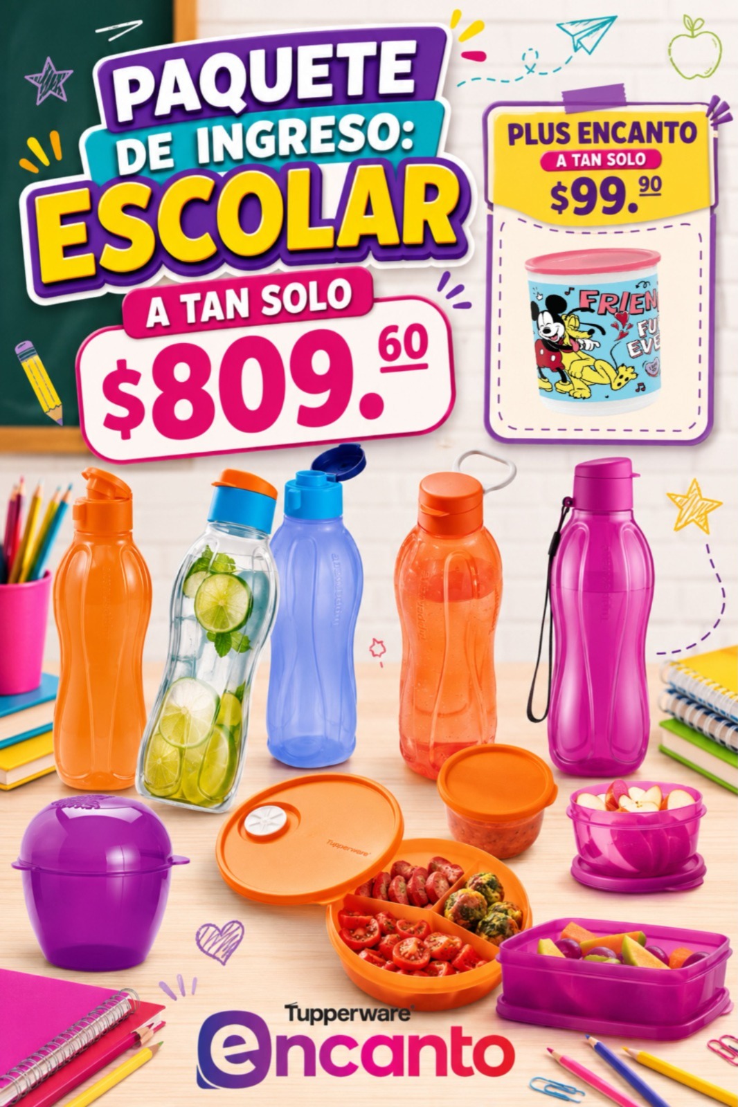 Ejemplo ilustrativo de paquete de ingreso Tupperware