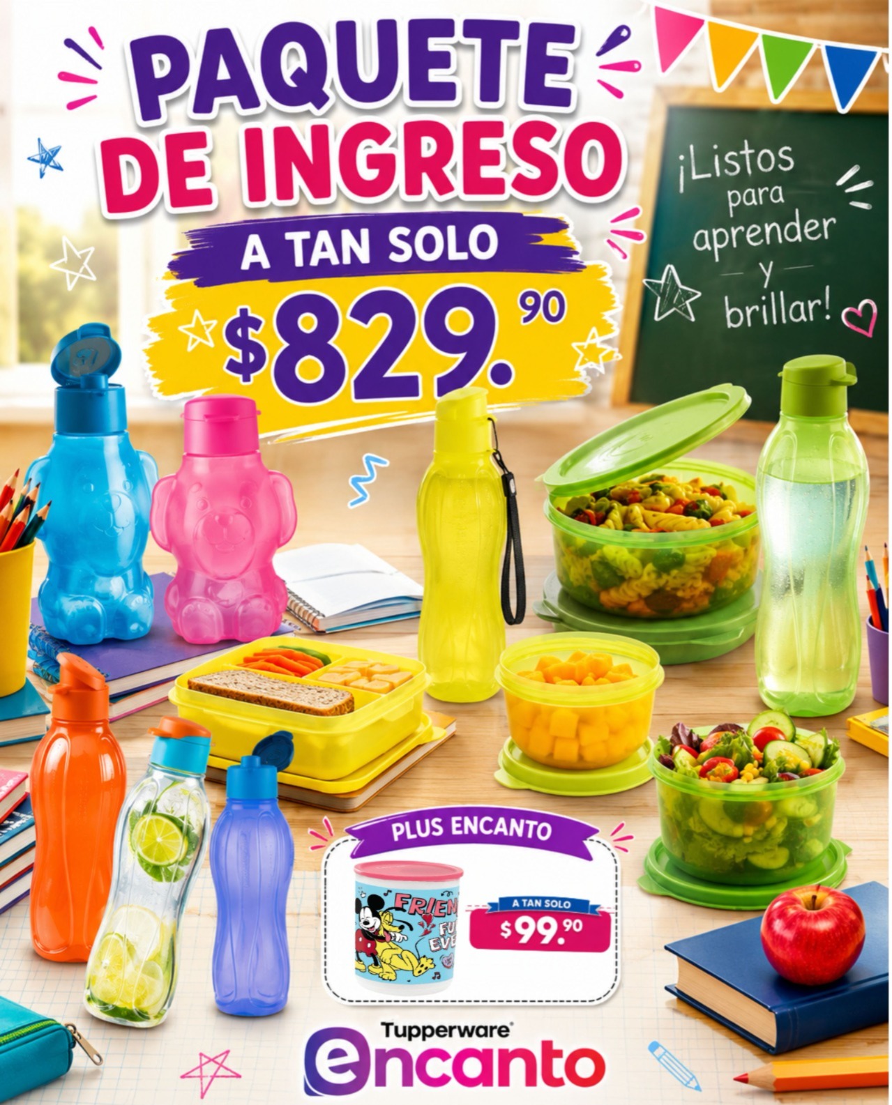 Ejemplo ilustrativo de paquete de ingreso Tupperware